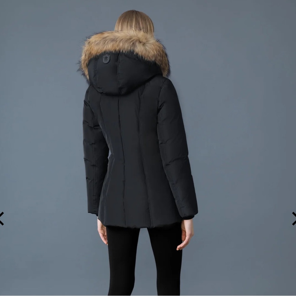 Mackage women’s Navy Fur-Trimmed Hooded Jacket